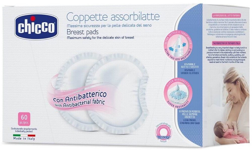 Chicco Antibacterial Breast Pads 60τμχ