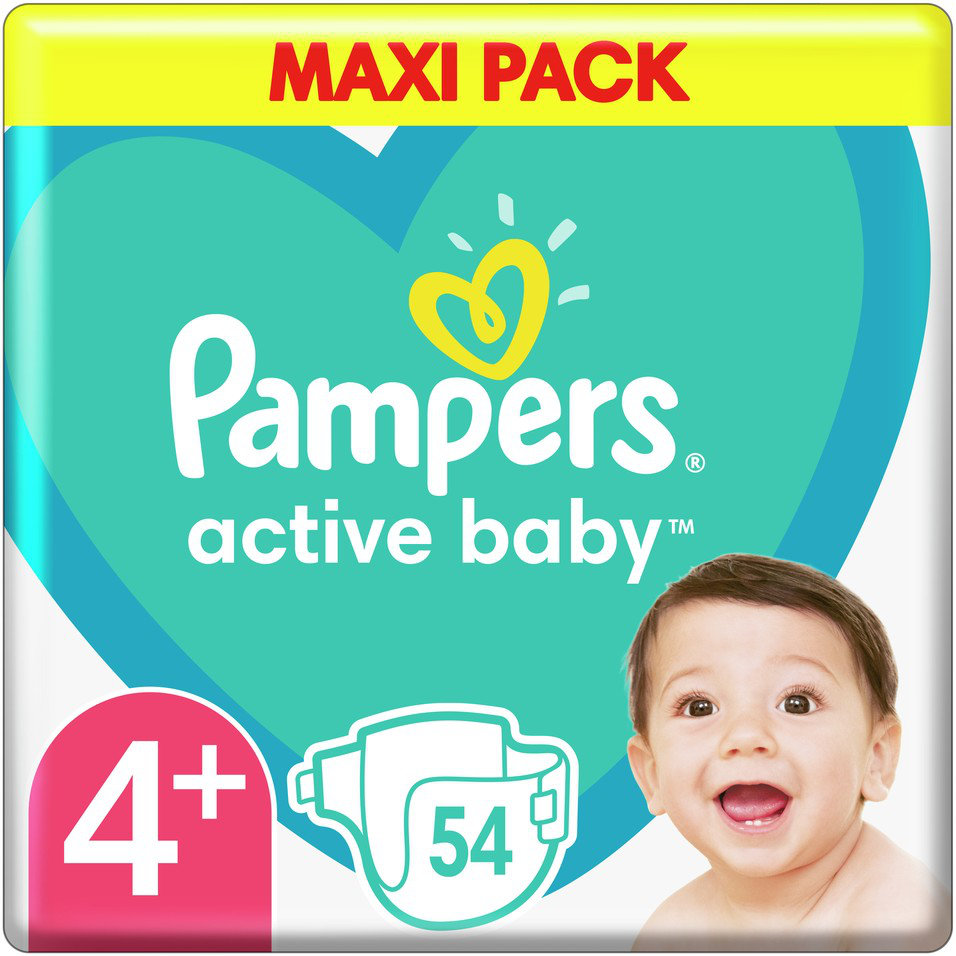 Pampers Active Baby Maxi Pack No 4+ (10-15 kg) 54τμχ