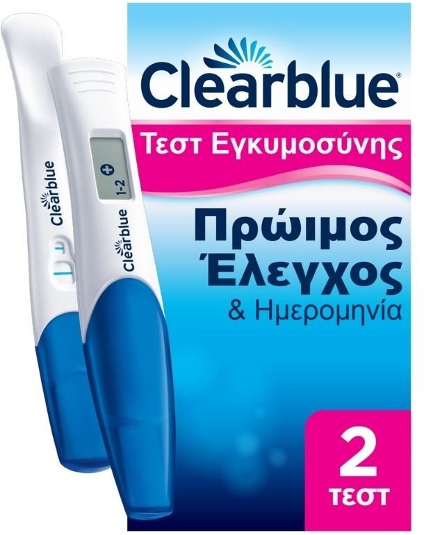Clearblue Πρώιμος Έλεγχος & Ημερομηνία Τεστ Εγκυμοσύνης 2τμχ