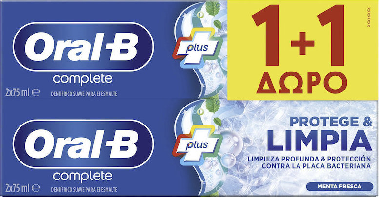 Oral-B 1+1 Complete Plus Protect & Clean Toothpaste 2x75ml