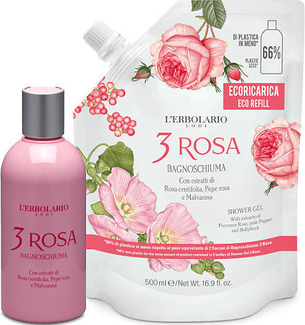 L' Erbolario 3 Rosa Bagnoschiuma Set
