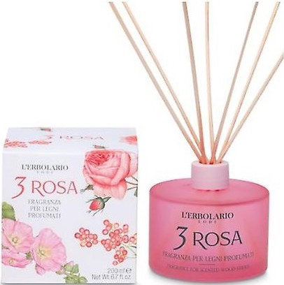 L'Erbolario 3 Rosa Fragnance For Scented Wood Sticks 200ml