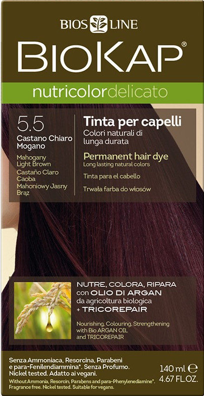 Biokap Nutricolor Delicato 5.5 Mahogany Light Brown140ml