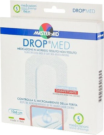 Master Aid Drop Med Gauze Patches Stickers 10x6cm 5τμχ