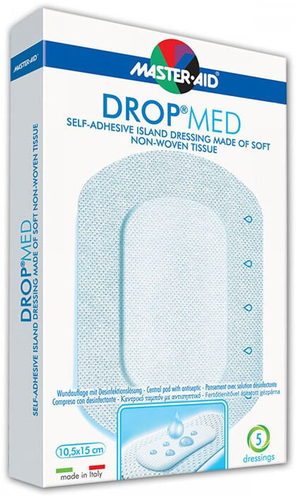 Master Aid Drop Med Gauze Patches Stickers 10,5x15cm 5τμχ