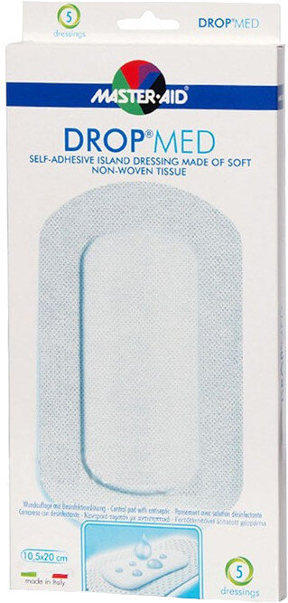 Master Aid Drop Med Gauze Patches Stickers 20x10.5cm 5τμχ