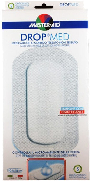 Master Aid Drop Med Gauze Patches Stickers 18x10.5cm 5τμχ