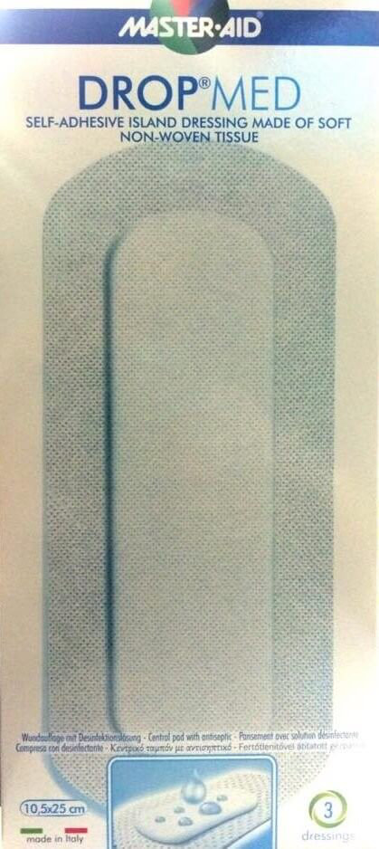Master Aid Drop Med Gauze Patches Stickers 25x10.5cm 3τμχ