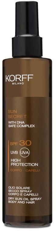 Korff Sun Secret Dry Sun Oil Spray Body & Hair SPF30 200ml