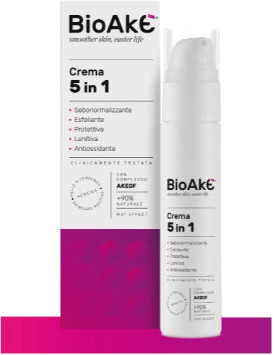 BioAke Crema 5in1 Κρέμα Προσώπου 5σε1 κατά Ακμής 50ml
