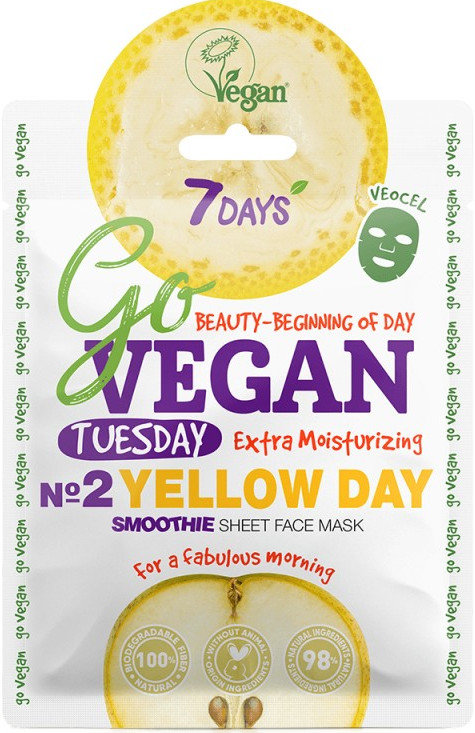 7DAYS GoVegan Sheet Mask Υellow Day 25gr
