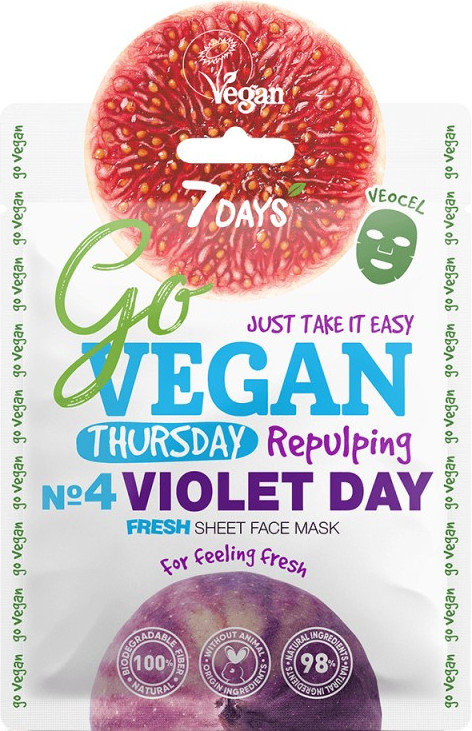 7DAYS GoVegan Sheet Mask Violet Day 25gr