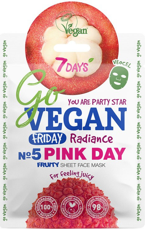 7DAYS GoVegan Sheet Mask Pink Day 25gr