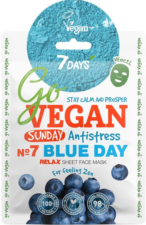 7DAYS GoVegan Sheet Mask Blue Day 25gr
