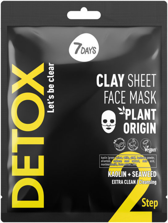 7DAYS Clay Sheet Face Mask Kaolin & Seaweed 25gr