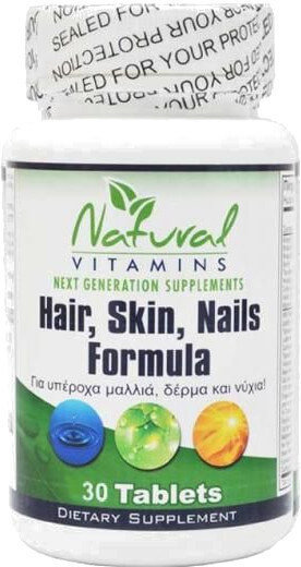 Natural Vitamins Hair Skin Nails Formula 30tabs