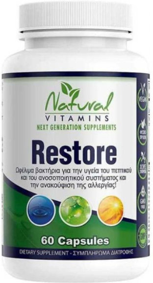 Natural Vitamins Restore Σύμπλεγμα Προβιοτικών 60vcaps