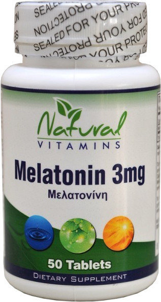 Natural Vitamins Melatonin 3mg 50tabs