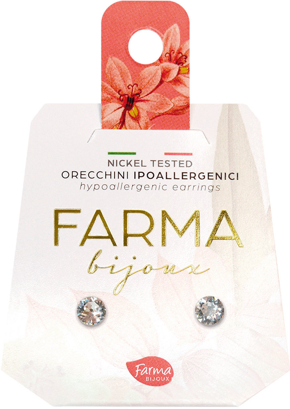 Farma Bijoux Σκουλαρίκια Κρύσταλλα Στρογγυλά 4.1mm