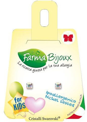 Farma Bijoux Υποαλλεργικά Σκουλαρίκια 3mm Carre Aurora Borea