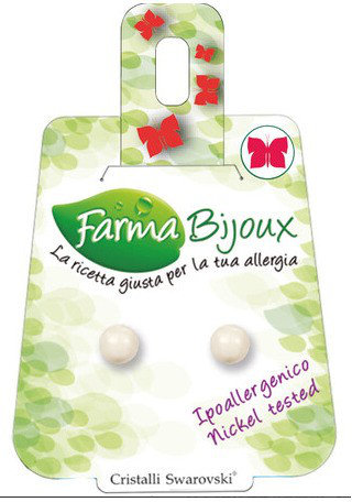 Farma Bijoux Σκουλαρίκια 6mm Σκουλαρίκια Πέρλα Λευκή