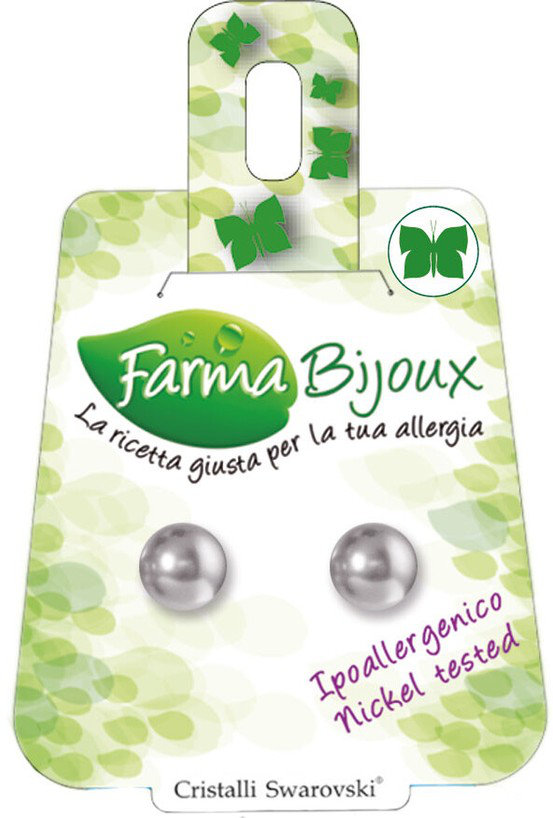 Farma Bijoux Υποαλλεργικά Σκουλαρίκια Πέρλες Ασημί 8mm