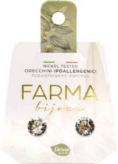 Farma Bijoux Σκουλαρίκια Κρύσταλλα Στρογγυλά 7,15mm