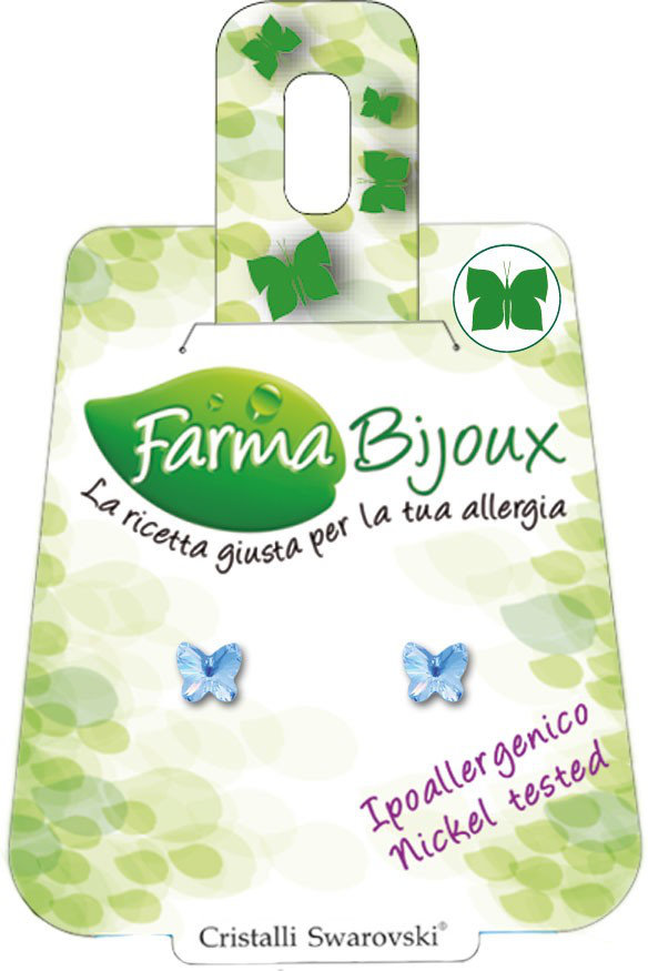 Farma Bijoux Υποαλλεργικά Σκουλαρίκια Πεταλούδα 5mm Crystal