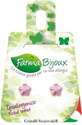 Farma Bijoux Υποαλλεργικά Σκουλαρίκια Flower 6mm Light Rose
