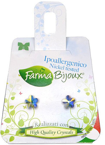 Farma Bijoux Σκουλαρίκια Λουλούδι Ιριδίζον Κρύσταλλο 6mm