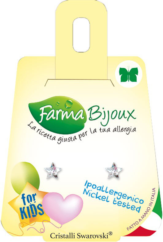 Farma Bijoux Σκουλαρίκια Παιδικά Κρυστάλλινα Αστεράκια 5mm