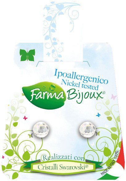 Farma Bijoux Υποαλλεργικά Σκουλαρίκια Διάφανη Σφαίρα 6mm