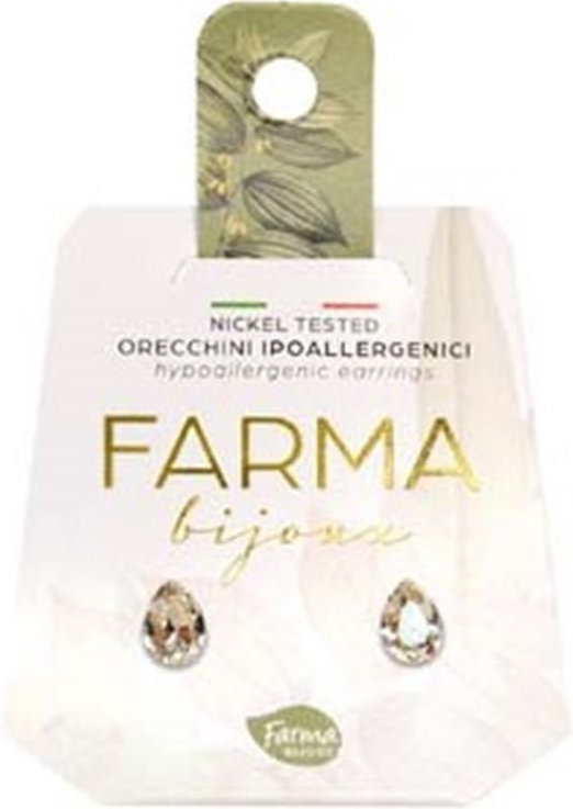 Farma Bijoux Υποαλλεργικά Σκουλαρίκια Κρύσταλλα Σταγόνες 6mm