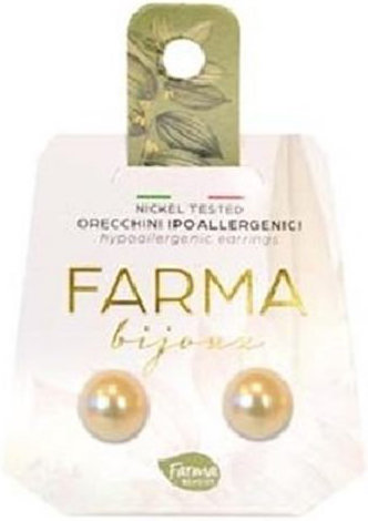 Farma Bijoux Σκουλαρίκια Πέρλες Εκρού 8mm