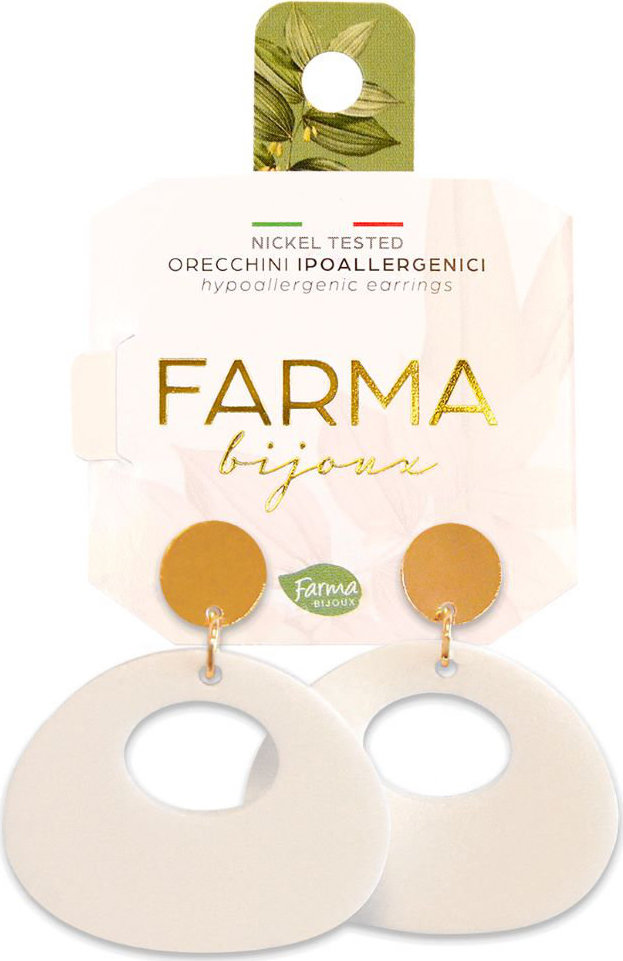 Farma Bijoux Υποαλλεργικά Σκουλαρίκια Κρεμαστά Λευκά 40,0mm
