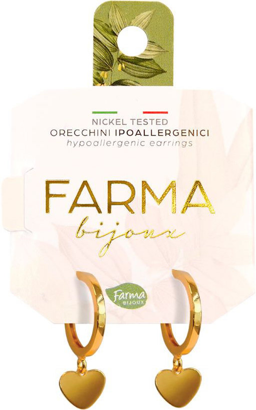 Farma Bijoux Κρεμαστά Επιχρυσωμένα Με Καρδιές 16,0mm