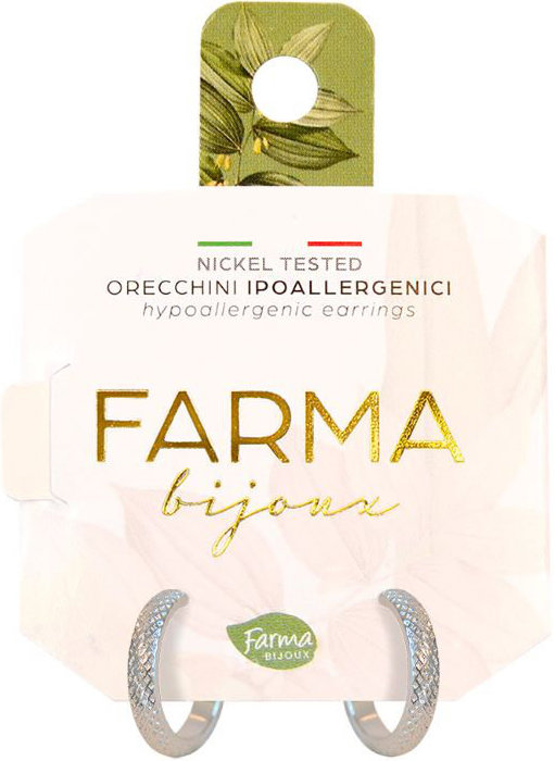 Farma Bijoux Σκουλαρίκια Κρίκοι Ασημί Ανάγλυφοι 13,0mm