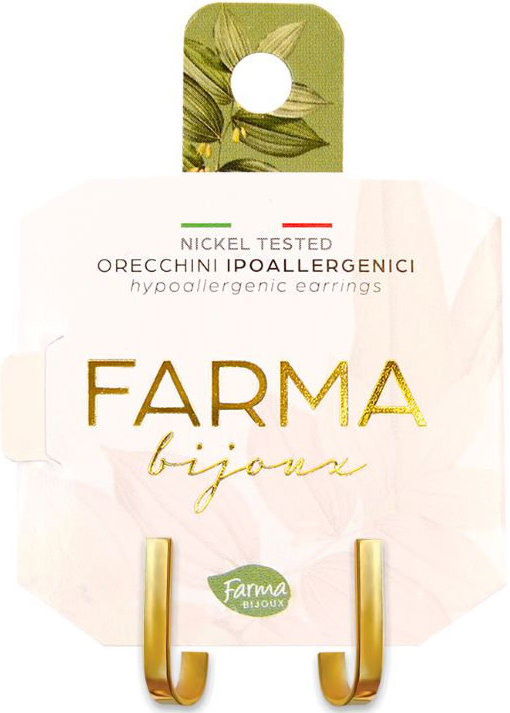 Farma Bijoux Σκουλαρίκια Κρεμαστά Επιχρυσωμένα Γυαλιστερά