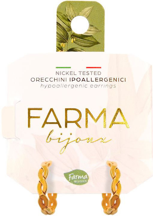 Farma Bijoux Σκουλαρίκια Κρίκοι Επιχρυσωμένοι Πλεκτοί 13,0mm