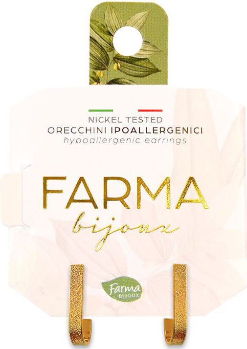  Farma Bijoux  Σκουλαρίκια Κρεμαστά Επιχρυσωμένα Ματ 8,0mm