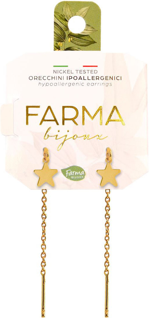 Farma Bijoux Σκουλαρίκια Αλυσίδες Επιχρυσωμένες Με Αστέρια