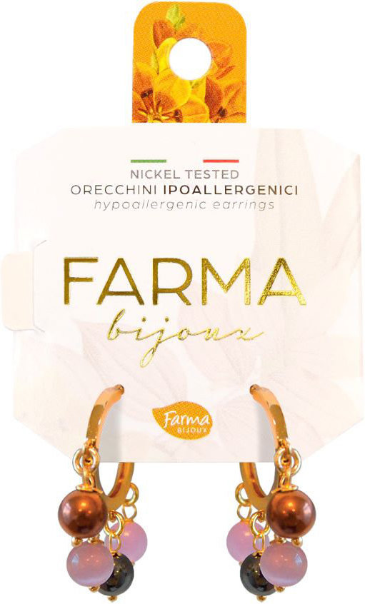 Farma Bijoux Σκουλαρίκια Κρεμαστά Επιχρυσωμένα Με Πέρλες