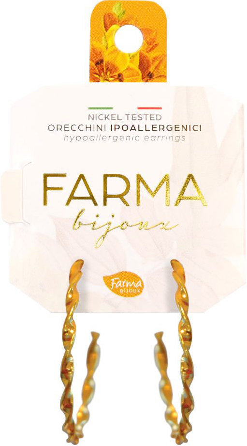 Farma Bijoux Σκουλαρίκια Κρίκοι Επιχρυσωμένοι Σπιράλ 40,0mm