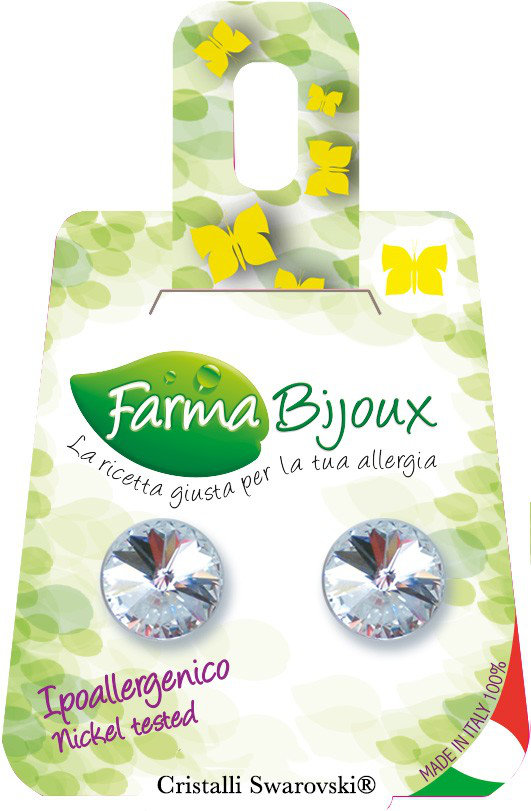 Farma Bijoux Σκουλαρίκια Κρύσταλλα Στρογγυλά 10mm