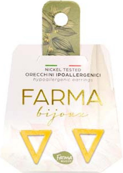 Farma Bijoux Σκουλαρίκια Τρίγωνα Λοβού Επιχρυσωμένα 12mm