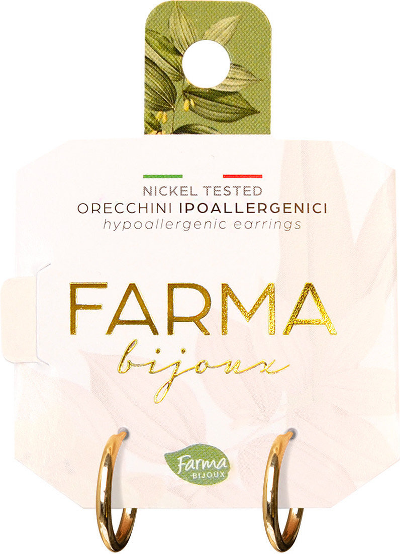 Farma Bijoux Σκουλαρίκια Μικροί Κρίκοι Επιχρυσωμένοι 8mm