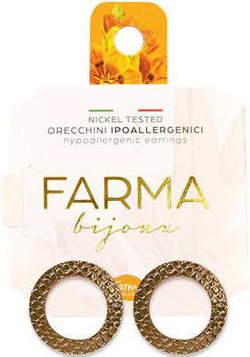 Farma Bijoux Σκουλαρίκια Επίπεδοι Κρίκοι Μοτίβο Φιδιού 20mm