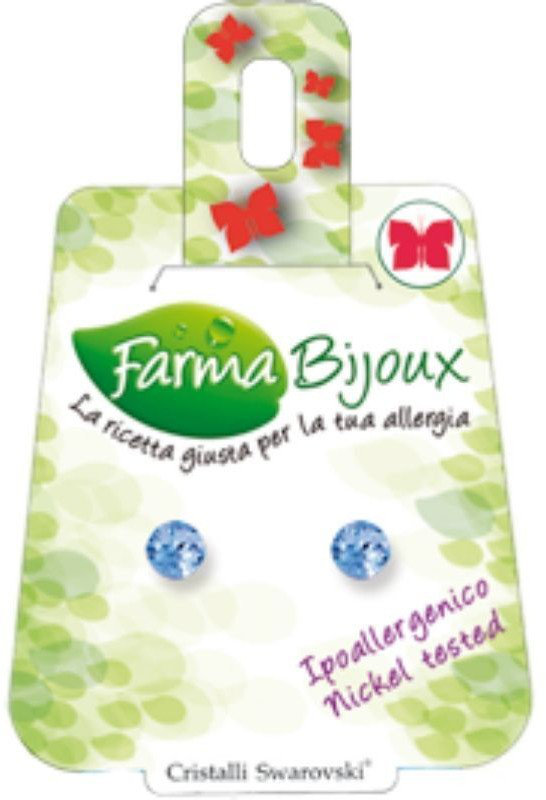 Farma Bijoux Σκουλαρίκια Κρύσταλλο 5.3mm Aquamarine