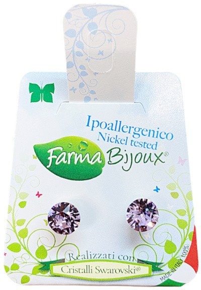 Farma Bijoux Υποαλλεργικά Σκουλαρίκια Κρύσταλλο Βιολετί
