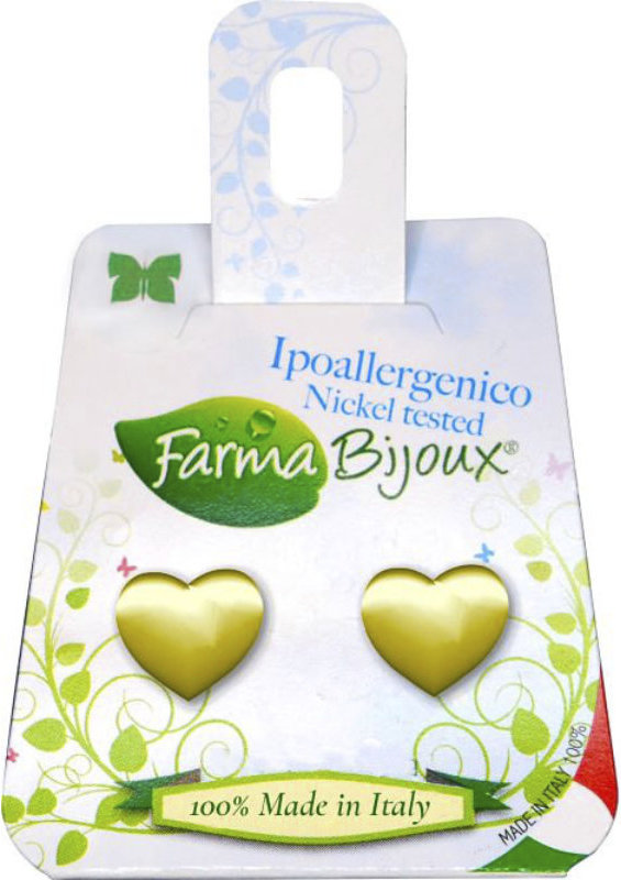 Farma Bijoux Υποαλλεργικά Σκουλαρίκια Χρυσές Καρδιές 10,0mm 